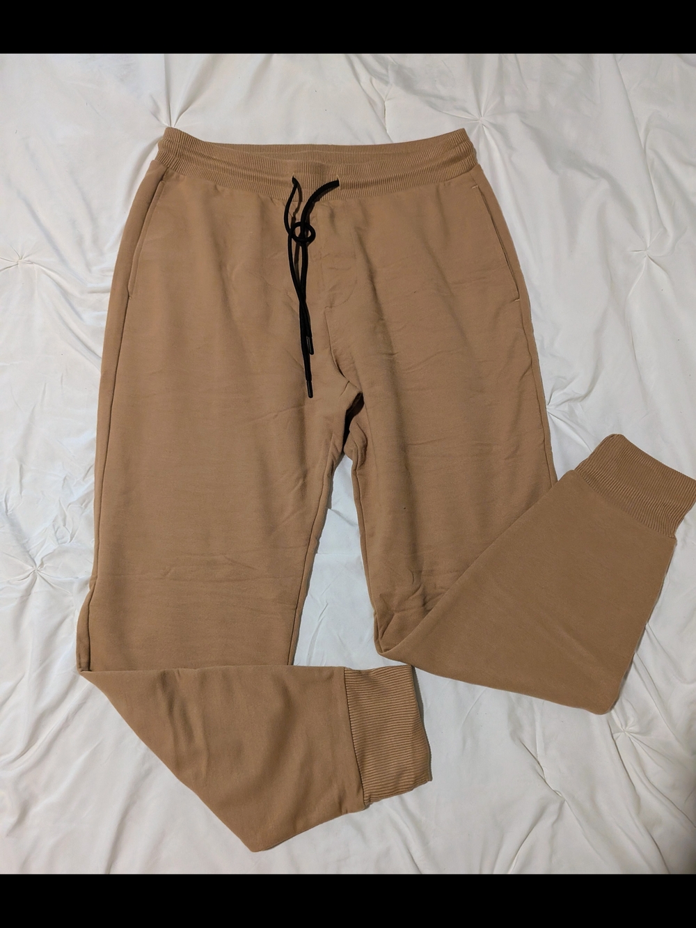 Theory Men's Tan Jogger Sweatpants with Drawstring
